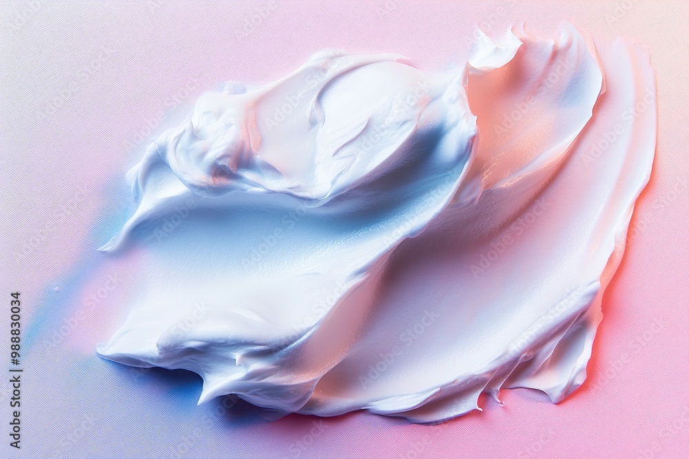 Smooth cream smear on pink and blue gradient Smooth cream smear on pink and blue gradient