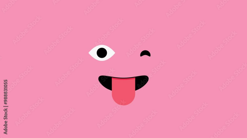 Animated colorful funny face emoji background Animated colorful funny face emoji background