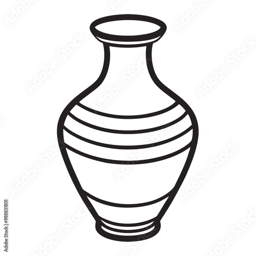 Vase icon line art silhouette vector illustration