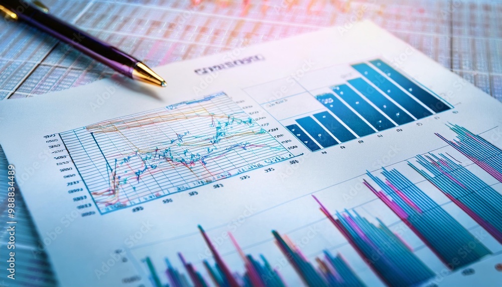 Detailed financial management chart with depth of field for strategic business planning Detailed financial management chart with depth of field for strategic business planning