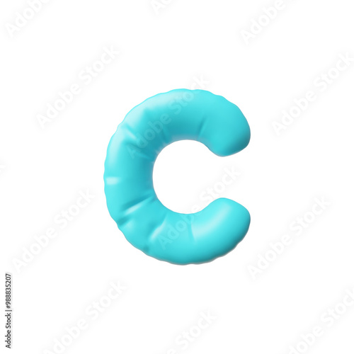 Vector illustration with a 3d letter "C" in the form of a blue balloon.