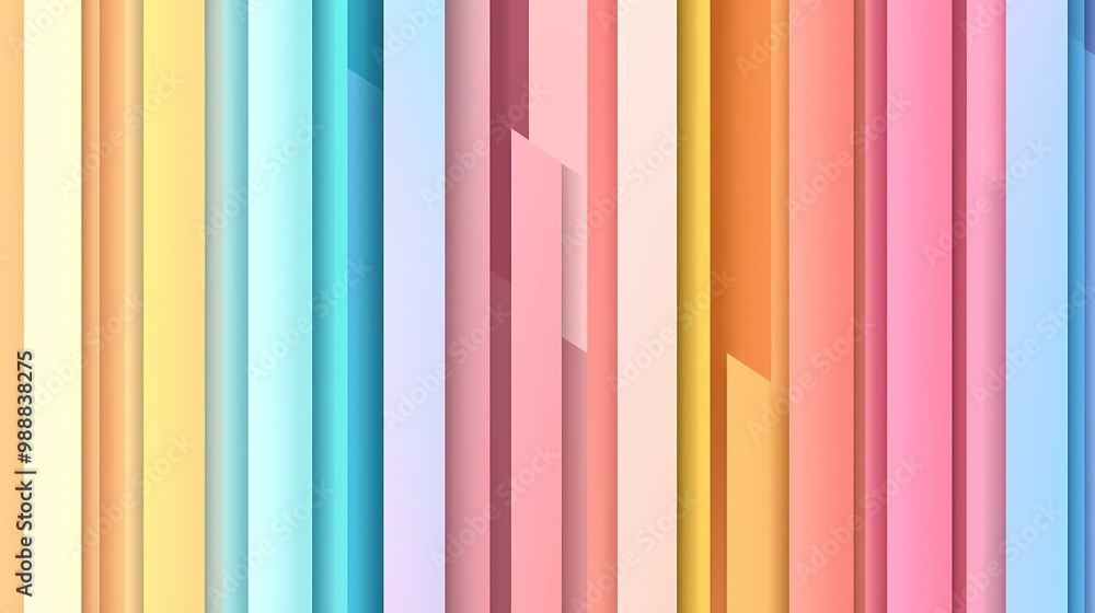 The image contains a colorful abstract background with vertical stripes of various pastel colors and a subtle gradient effect. The image contains a colorful abstract background with vertical stripes of various pastel colors and a subtle gradient effect.