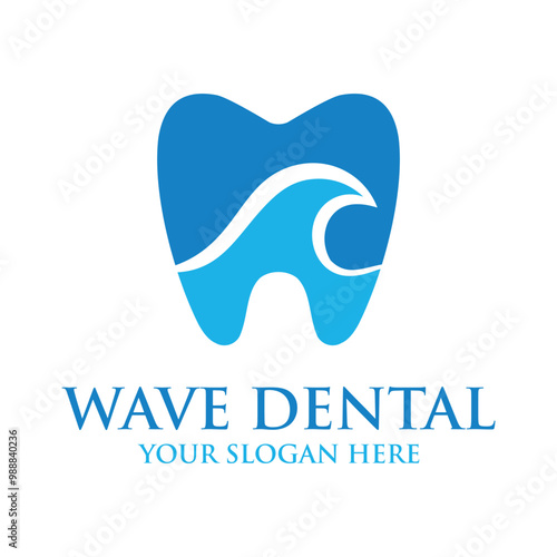 Ocean Wave Dental vector Logo Template 