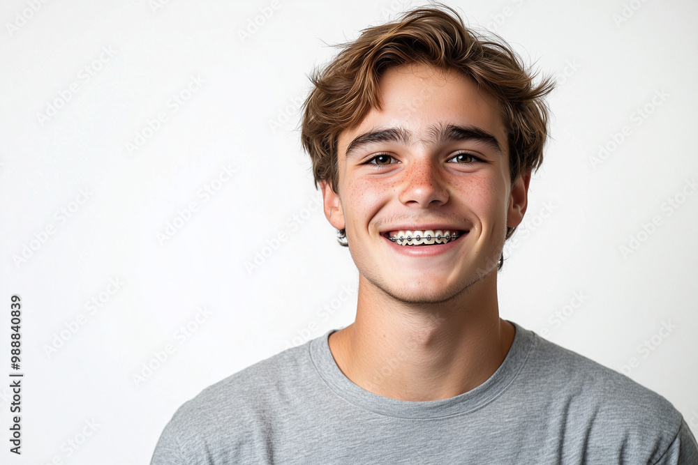 portrait of a man with braces portrait of a man with braces