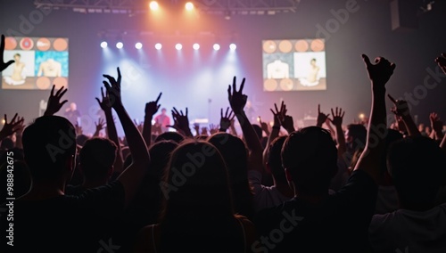 Wallpaper Mural A crowd of people raising their hands in the air at a concert. Torontodigital.ca