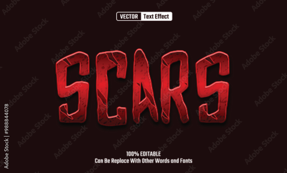 Scars Editable Vector Text Effect. Scars Editable Vector Text Effect.