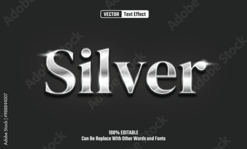 Silver Editable Vector Text Effect.