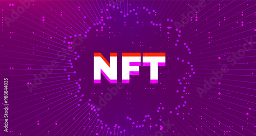 Non-fungible token NFT vector illustration