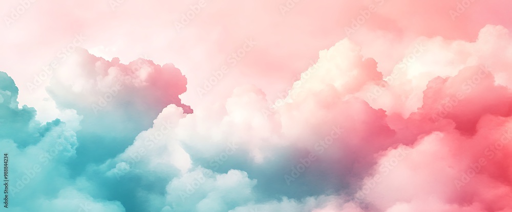 Pastel pink and blue clouds in the sky. Pastel pink and blue clouds in the sky.