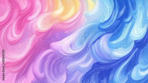 A vibrant abstract swirl of pastel colors creating a dynamic, flowing texture.