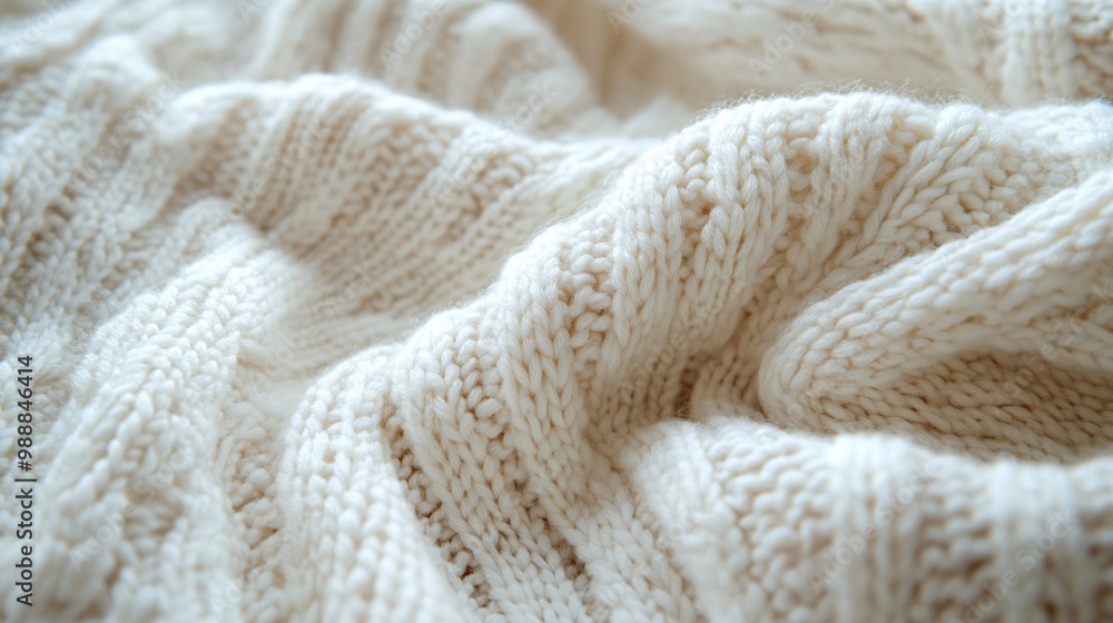 close-up of soft white knitted fabric texture, showcasing the warmth and coziness of this textile material background, perfect for enhancing any home decor or apparel design with comfort close-up of soft white knitted fabric texture, showcasing the warmth and coziness of this textile material background, perfect for enhancing any home decor or apparel design with comfort