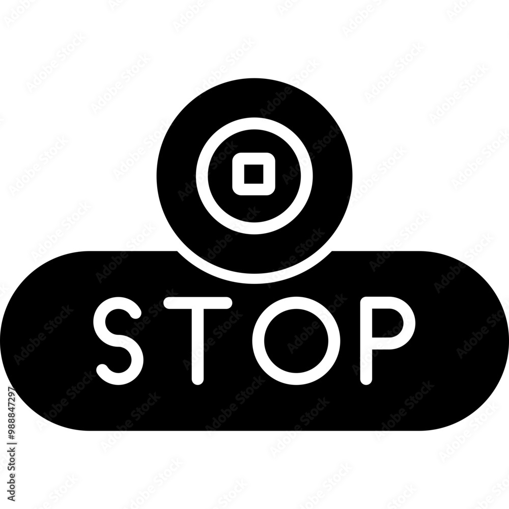 Stop Button Icon Stop Button Icon