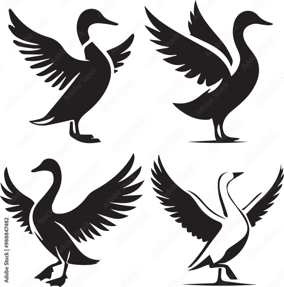 Obraz premium Duck silhouette, Duck icon, Duck vector, 