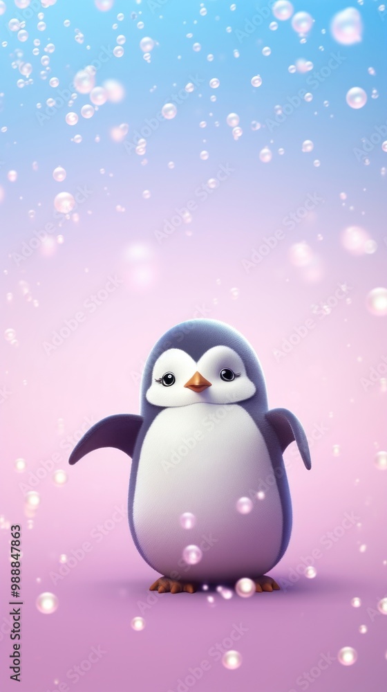 Fototapeta premium Penguin dreamy wallpaper animal bird.
