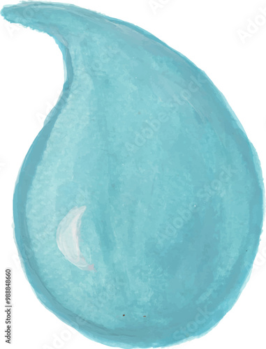 Drop of water watercolour illustration clipart