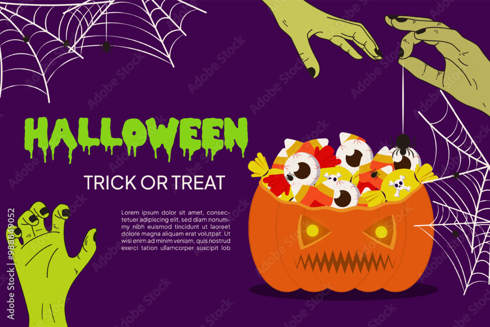 Fototapeta premium zombie candy background template