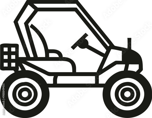 Buggy sport car vector silhouette