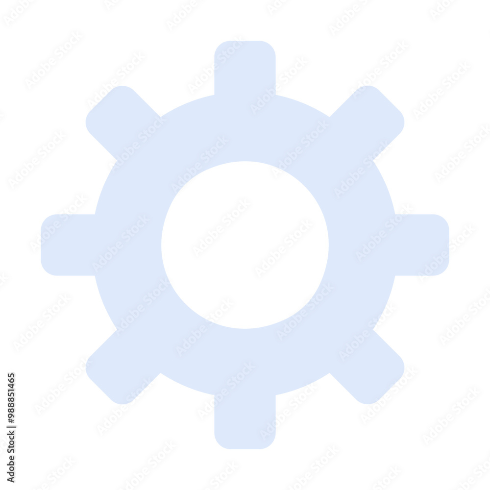 Simplified light blue gear with eight teeth in minimalistic style. Ideal for technology, engineering, mechanics, automation, industrial design. Clear, streamlined shapes. Simple vector type, flat past Simplified light blue gear with eight teeth in minimalistic style. Ideal for technology, engineering, mechanics, automation, industrial design. Clear, streamlined shapes. Simple vector type, flat past