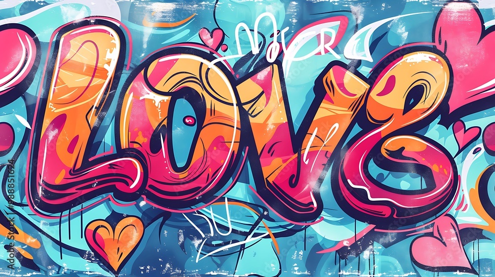 Fototapeta premium A vibrant graffiti-style illustration of the word 