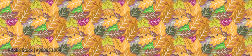 folliage dry leaves seamless pattern fall autumn season background