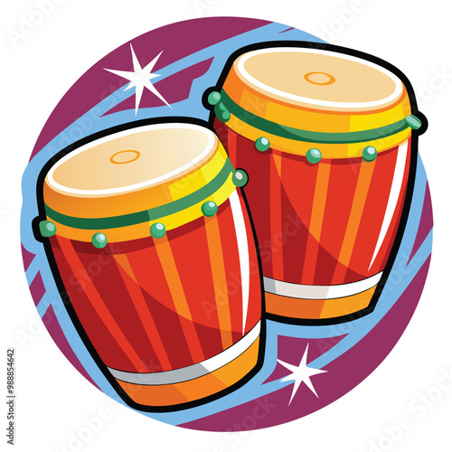 Conga drum vector illustration isolated on a white background