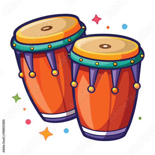 Conga drum vector illustration isolated on a white background