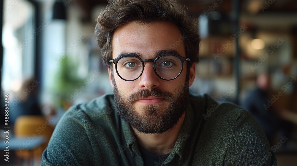 bearded man in glasses in a modern office, contemplating ideas and strategy, professional portrait of a thoughtful entrepreneur focused on creative business planning bearded man in glasses in a modern office, contemplating ideas and strategy, professional portrait of a thoughtful entrepreneur focused on creative business planning