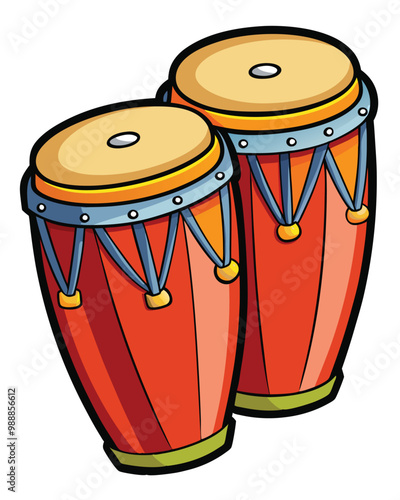 Conga drum vector illustration isolated on a white background