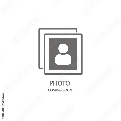 Photo coming soon. No photos yet. Photo button. No images yet. Vector