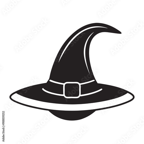 Witch hat icon silhouette vector illustration