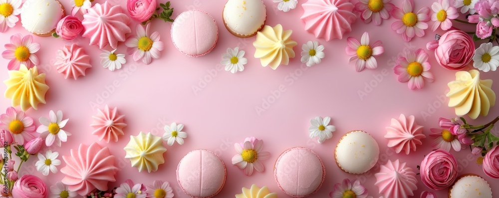 Sweetest Day Poster Frame Border with Pastel Background and Floral Decorations for Celebrations and Greetings Sweetest Day Poster Frame Border with Pastel Background and Floral Decorations for Celebrations and Greetings