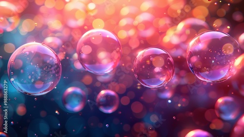 Vibrant and Colorful Bubbles Representing Joy and Celebration for Friendship Day Concept