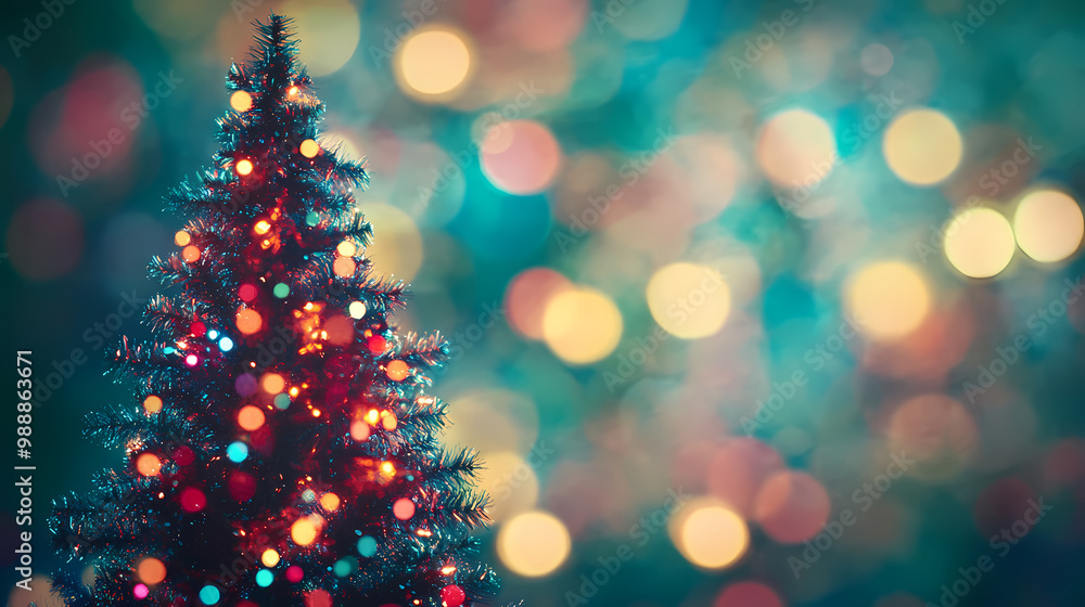 Christmas tree under sparkling lights Christmas tree under sparkling lights