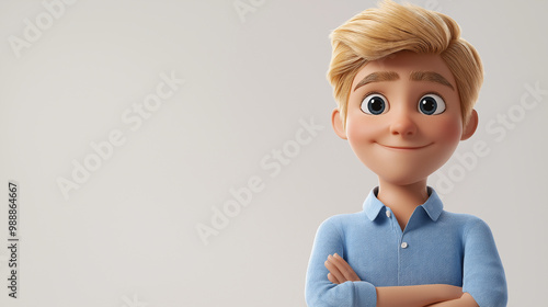 3d realistic man on white background, concept male character