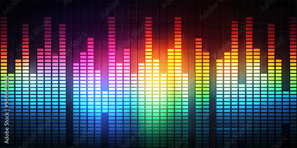 Music equalizer on black background. Rainbow sound equalizer wallpaper Music equalizer on black background. Rainbow sound equalizer wallpaper