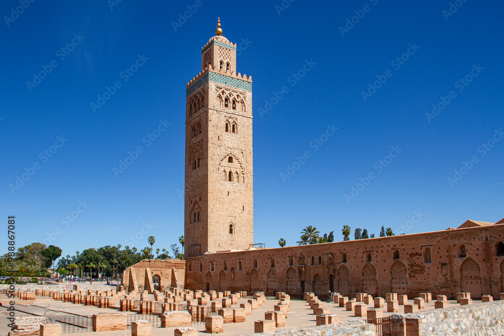 Obraz premium View of the mosque in Marrakech city, Morocco