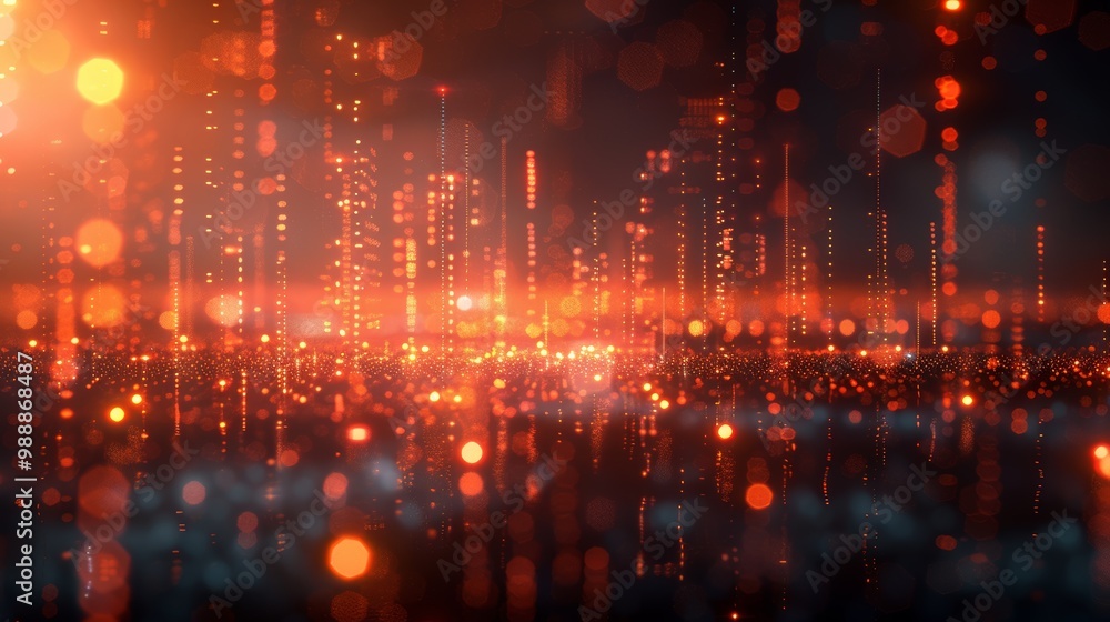 Futuristic Digital Background with Glowing Orange and Red Lights in a High-Tech Abstract Pattern Futuristic Digital Background with Glowing Orange and Red Lights in a High-Tech Abstract Pattern