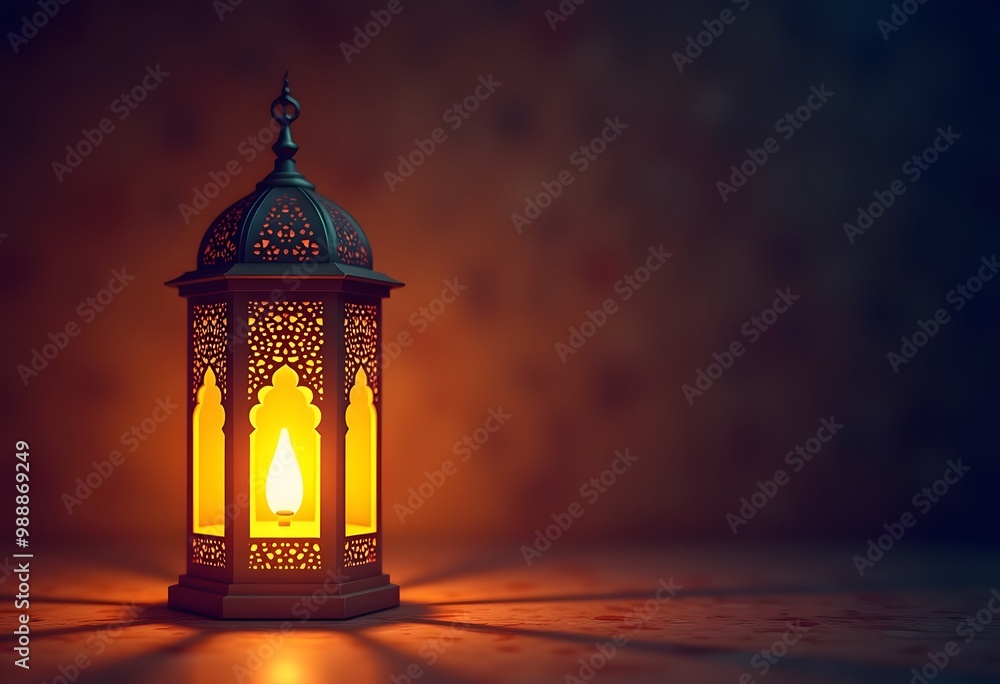 Ornamental Arabic lantern with burning candle glowing at night. Festive greeting card, invitation for Muslim holy month Ramadan Kareem.
Ornamental Arabic lantern with burning candle glowing at night. Festive greeting card, invitation for Muslim holy month Ramadan Kareem.