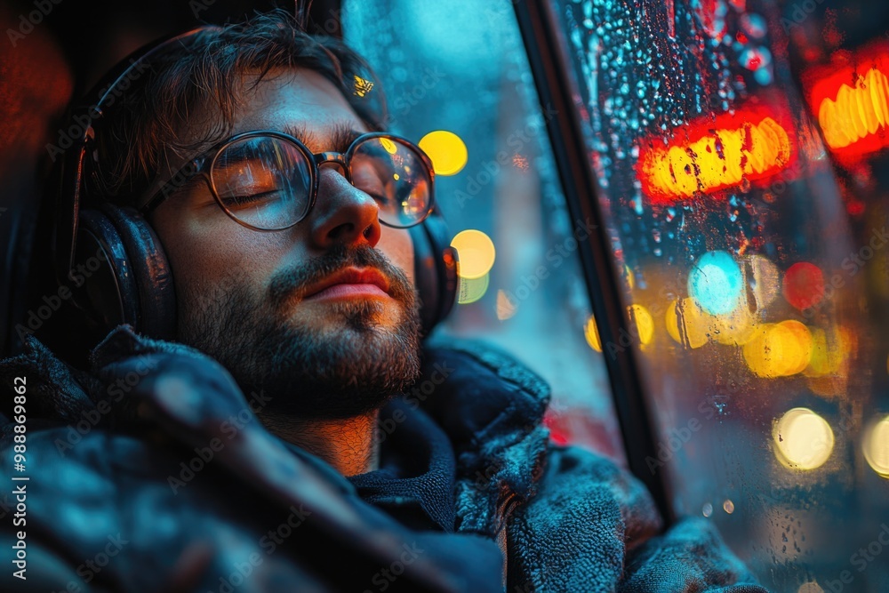 Obraz premium Bus Driver Falls Asleep at Wheel, Endangering Passengers in Shocking Incident