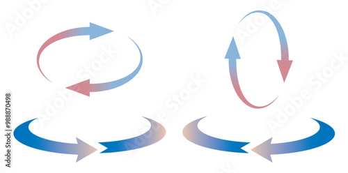 Rotation Arrows Icon, Reload Arrows Set Vector Illustration.	