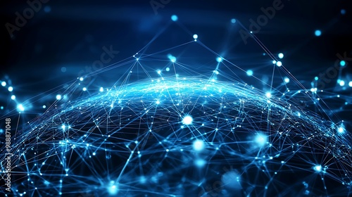 Wallpaper Mural Futuristic Technology: Abstract Digital Interfaces, Data Networks, and AI Conceptual Art Torontodigital.ca