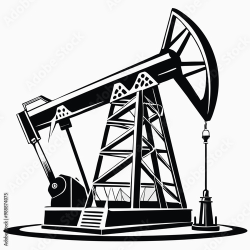 Oil pump vector line art