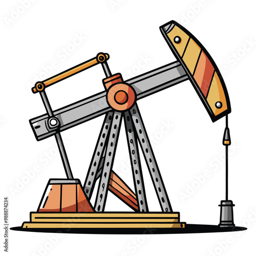 Oil pump vector illustration isolated on a white background