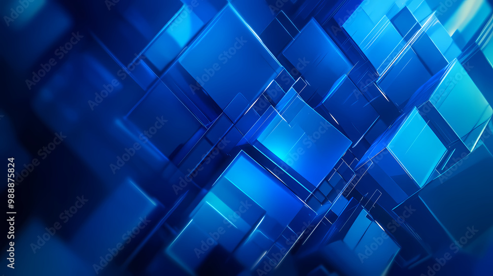 Obraz premium Futuristic blue network with a tech feel