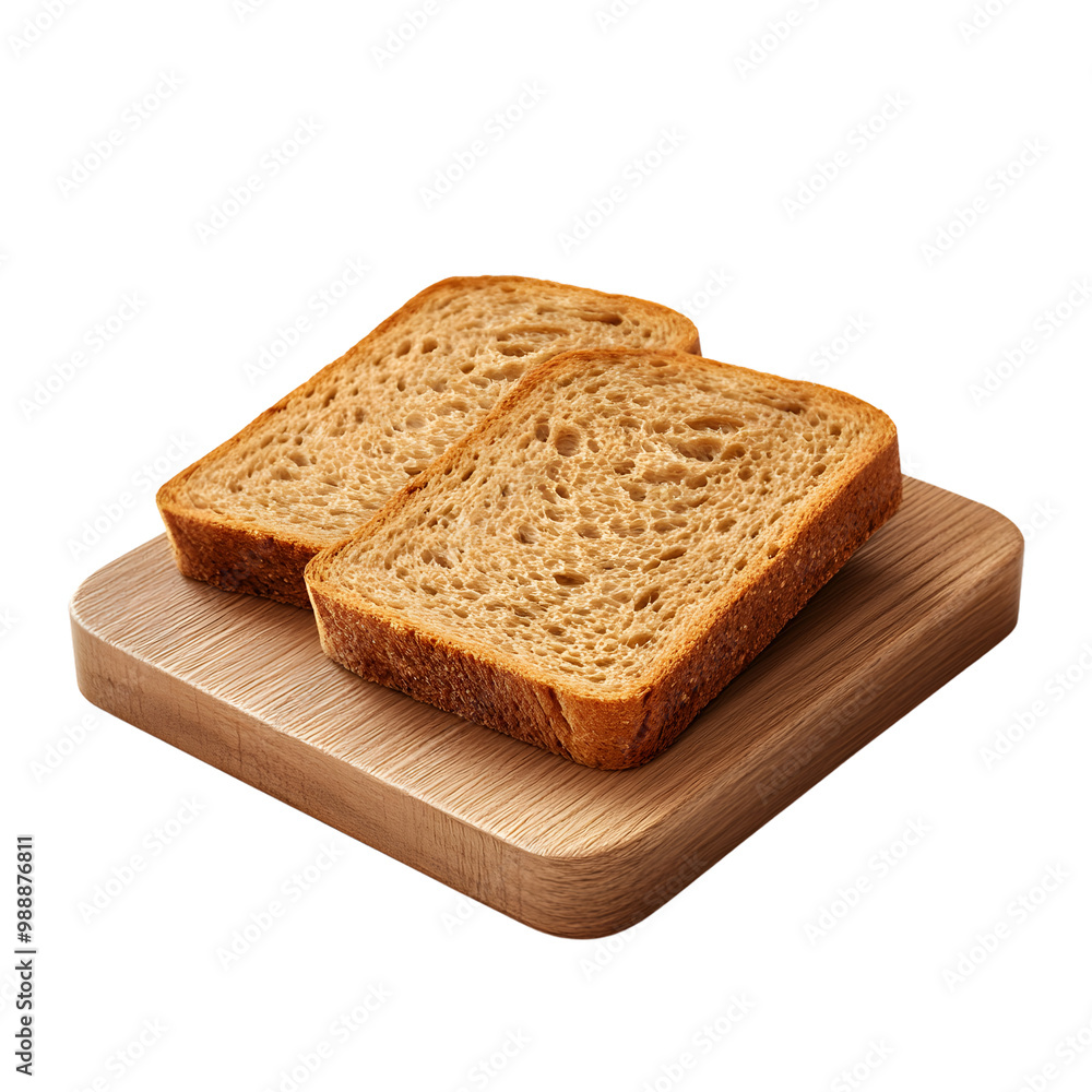 Whole grain bread slices on wooden cutting board for healthy eating concept Whole grain bread slices on wooden cutting board for healthy eating concept