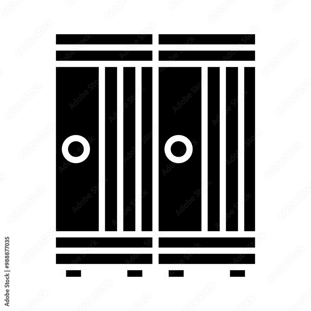 Soccer lockers glyph icon