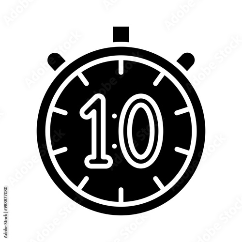 Soccer stopwatch glyph icon