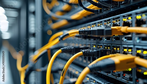 Intricate Network Cables and Switches in a Modern Data Center