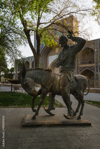 Statue of Nasreddin Hodja in Bukhara photo