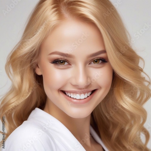 hübsche junge blonde Frau